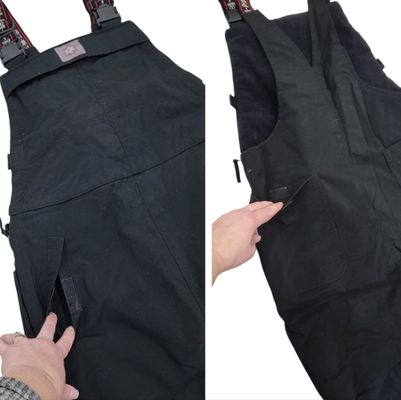 Polo Jeans Co. Ralph Lauren Ski Bib Overalls Snow Pants Black Women’s Large - Picture 6 of 17